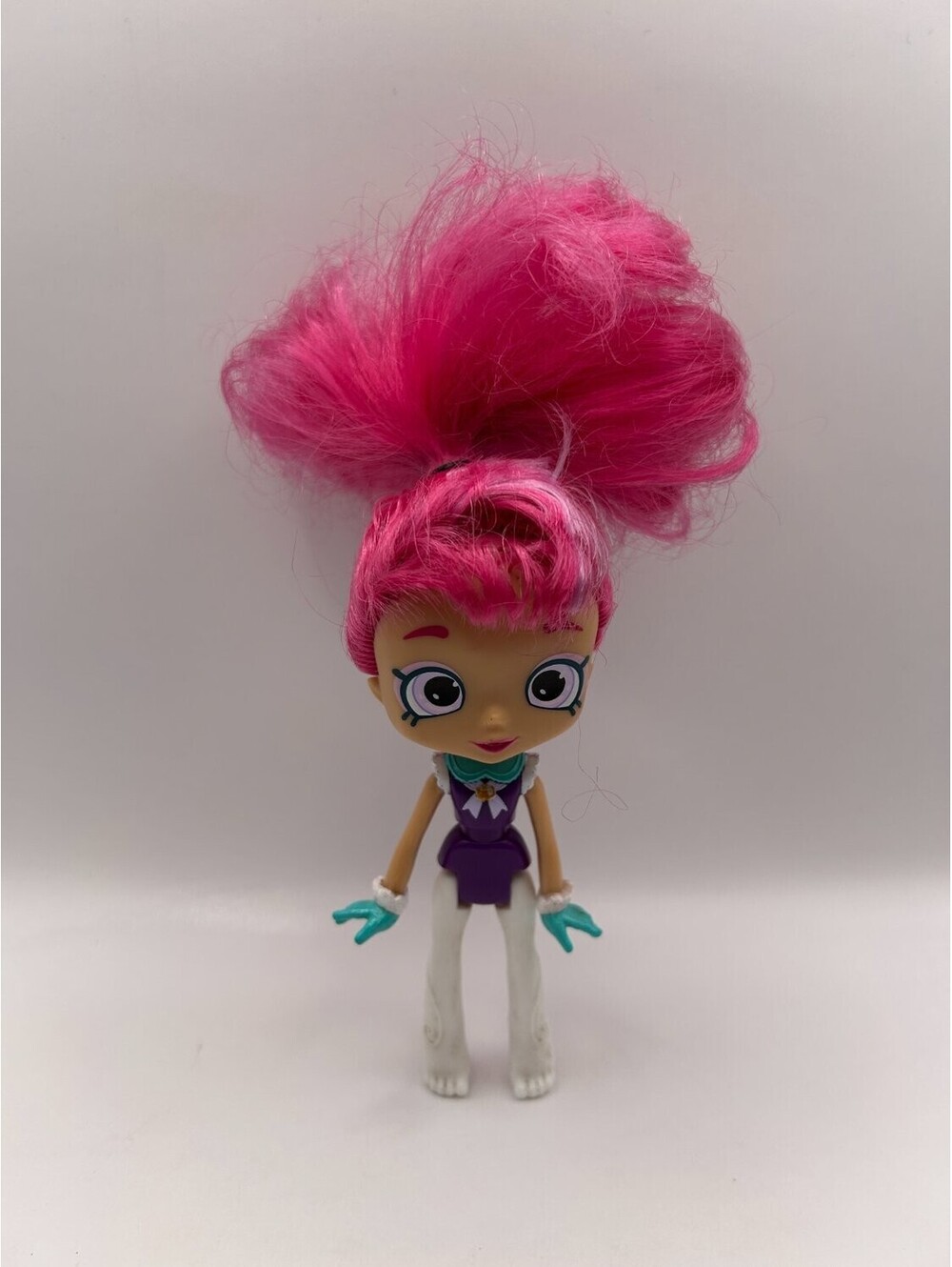Shopkins Shoppies Mini Doll Pink Hair Purple Teal Outfit Moose Toys Loose Figure